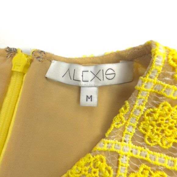 NEW Alexis Anthea Lace Midi Dress Aurora Bright Yellow Romantic Feminine Resort - Picture 2 of 8
